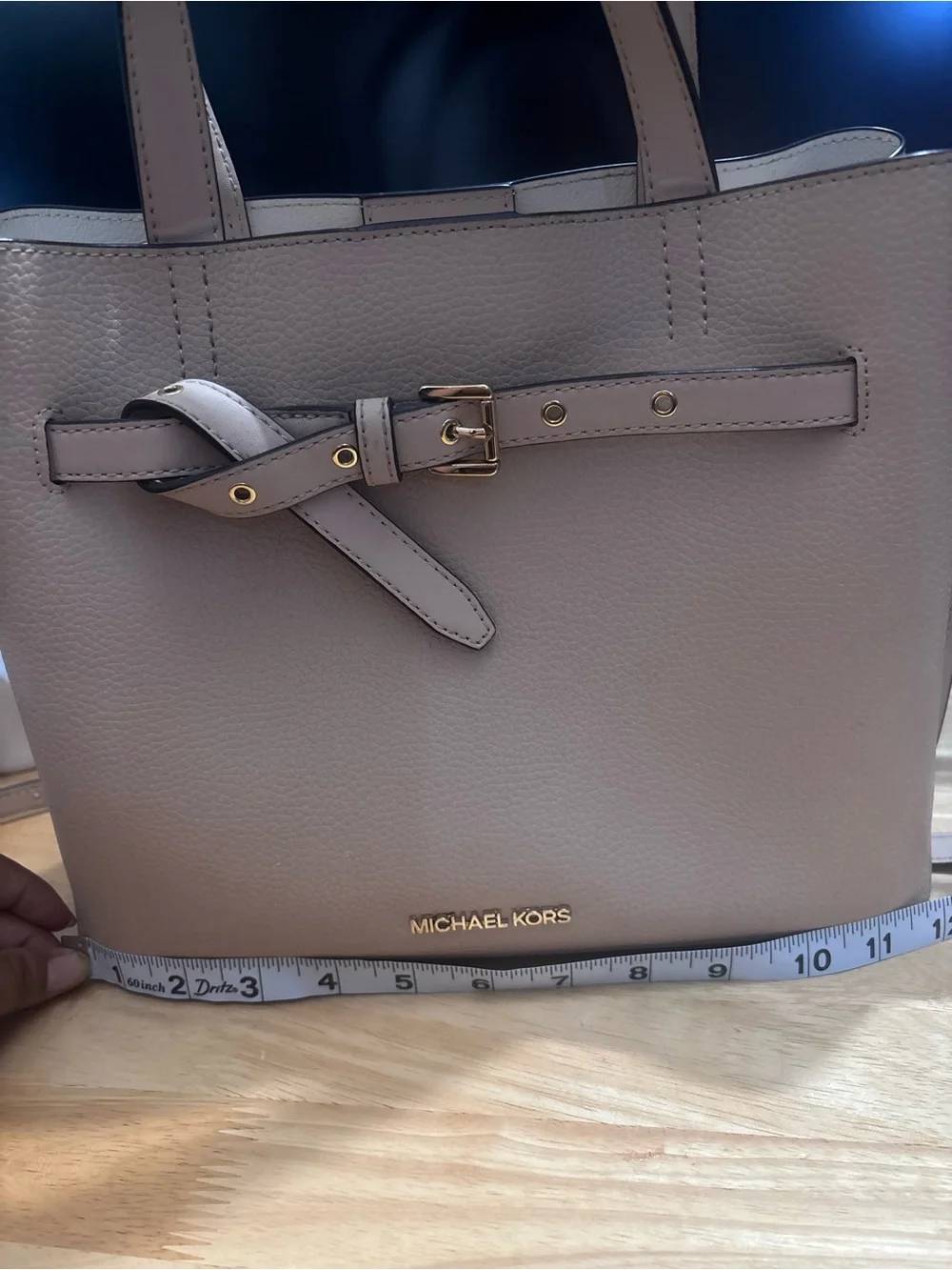 Michael Kors Neutral Beige Tote with Belt Accent